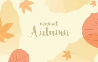 fond minimal d'automne décoré de feuilles jaune doré et aquarelle. concept d'automne, pour papier peint, cartes postales, cartes de voeux, pages de site Web, bannières, ventes en ligne. illustration vectorielle vecteur