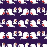 motif harmonieux d'arrière-plan fantôme halloween de couleur violette, à utiliser comme carte de voeux ou papier peint, tissu, textile, emballage, illustration vectorielle. vecteur