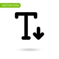 icône de redimensionnement du texte lettre t. icône minimale et créative isolée sur fond blanc. marque de symbole d'illustration vectorielle vecteur