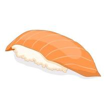 Sushi. nigiris au saumon vecteur