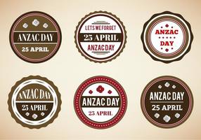 Free Vintage Vintage Badges pour Anzac Day vecteur