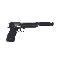 pistolet moderne avec silencieux, arme de poing isolée sur blanc, illustration vectorielle vecteur
