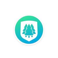 icône de vecteur de protection des arbres avec un bouclier