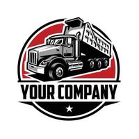 logo de l'entreprise de camion à benne basculante. vecteur de logo premium isolé. le meilleur pour l'industrie du camionnage et du fret