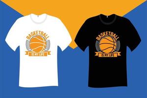 conception de t-shirt de basket-ball est ma vie vecteur