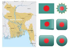 Carte vecteur bangladesh