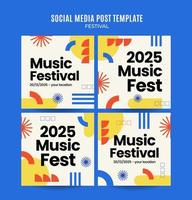 bannière web du festival pour l'affiche carrée des médias sociaux, la bannière, l'espace et l'arrière-plan vecteur