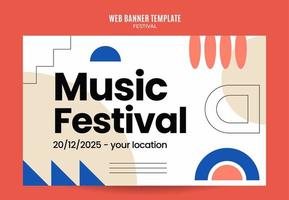 bannière web du festival pour l'affiche, la bannière, l'espace et l'arrière-plan des médias sociaux vecteur