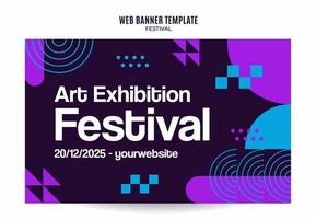 bannière web du festival pour l'affiche, la bannière, l'espace et l'arrière-plan des médias sociaux vecteur