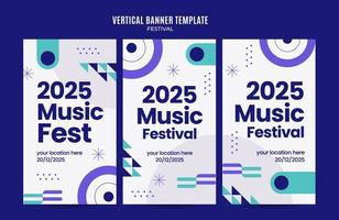 bannière web du festival pour l'affiche verticale des médias sociaux, la bannière, l'espace et l'arrière-plan vecteur