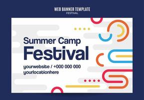 bannière web du festival pour l'affiche, la bannière, l'espace et l'arrière-plan des médias sociaux vecteur