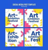 bannière web du festival pour l'affiche carrée des médias sociaux, la bannière, l'espace et l'arrière-plan vecteur