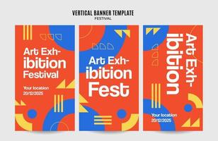 bannière web du festival pour l'affiche verticale des médias sociaux, la bannière, l'espace et l'arrière-plan