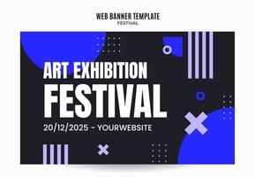 bannière web du festival pour l'affiche, la bannière, l'espace et l'arrière-plan des médias sociaux vecteur