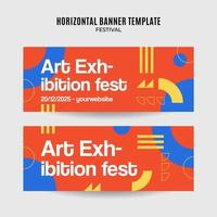 bannière web du festival pour l'affiche horizontale des médias sociaux, la bannière, l'espace et l'arrière-plan vecteur