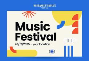 bannière web du festival pour l'affiche, la bannière, l'espace et l'arrière-plan des médias sociaux vecteur