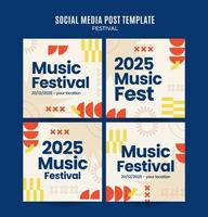bannière web du festival pour l'affiche carrée des médias sociaux, la bannière, l'espace et l'arrière-plan vecteur