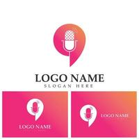 modèle vectoriel de conception d'icône de logo de podcast symboles de microphone
