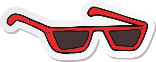 autocollant de lunettes de soleil de dessin animé vecteur