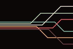 abstraites simples lignes rayées colorées dans un style rétro vecteur