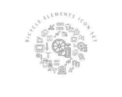 conception de jeu d'icônes de vélo sur fond blanc. vecteur