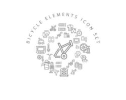 conception de jeu d'icônes de vélo sur fond blanc. vecteur