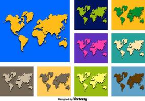 Icônes abstraites du vecteur de la carte mondiale