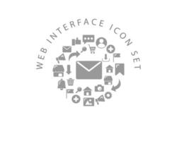 conception de jeu d'icônes d'interface Web sur fond blanc. vecteur