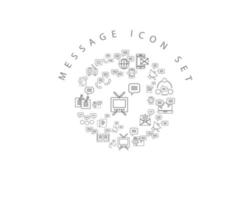 conception de jeu d'icônes de message sur fond blanc vecteur