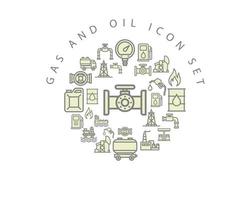 conception de jeu d'icônes de gaz et de pétrole sur fond blanc. vecteur