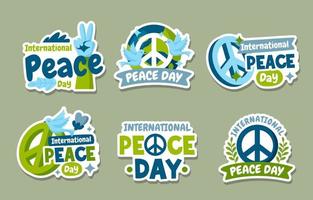 autocollant de la journée internationale de la paix vecteur
