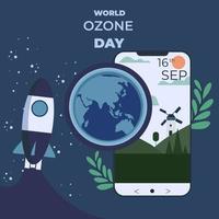 illustration de la journée mondiale de l'ozone vecteur