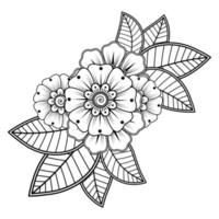 fond floral avec fleur de mehndi. ornement décoratif de style oriental ethnique. livre de coloriage. vecteur