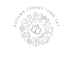 conception de jeu d'icônes de feuilles d'automne sur fond blanc. vecteur