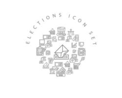 conception de jeu d'icônes d'élections sur fond blanc. vecteur