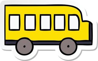 autocollant d'un autobus scolaire de dessin animé mignon vecteur