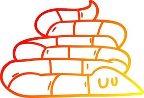 ligne de gradient chaud dessin dessin animé serpent endormi vecteur