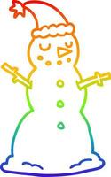 arc en ciel gradient ligne dessin dessin animé noël bonhomme de neige vecteur