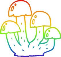 arc en ciel gradient ligne dessin dessin animé champignon vecteur