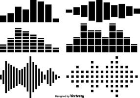 Ensemble vectoriel d'icônes de barres sonores