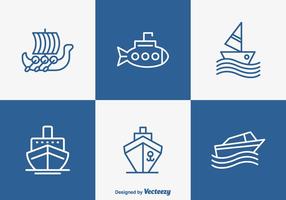 Icônes vectorielles gratuites de bateaux et de navires vecteur