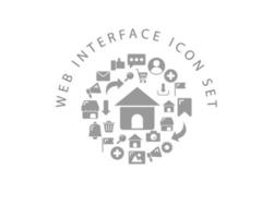 conception de jeu d'icônes d'interface Web sur fond blanc. vecteur