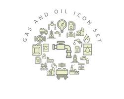 conception de jeu d'icônes de gaz et de pétrole sur fond blanc. vecteur