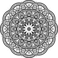 dessin au trait de conception de mandala décoratif, art traditionnel de diwali rangoli pour la présentation powerpoint. vecteur