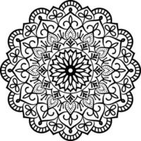 dessin au trait de conception de mandala décoratif, art traditionnel de diwali rangoli pour la présentation powerpoint. vecteur