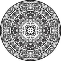 dessin au trait de conception de mandala décoratif, art traditionnel de diwali rangoli pour la présentation powerpoint. vecteur