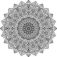 dessin au trait de conception de mandala décoratif, art traditionnel de diwali rangoli pour la présentation powerpoint. vecteur