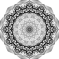 dessin au trait de conception de mandala décoratif, art traditionnel de diwali rangoli pour la présentation powerpoint. vecteur