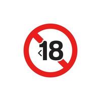 interdiction 18 plus icône eps 10 vecteur