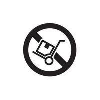 icône de charrette à bras d'interdiction eps 10 vecteur